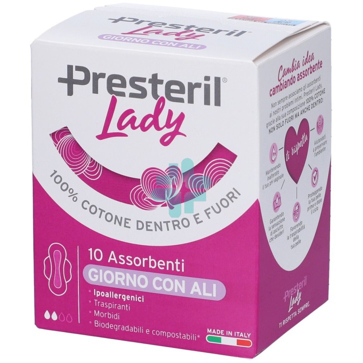 Lady Presteril Assorbenti Giorno Con Ali Ripiegati 10 Pezzi
