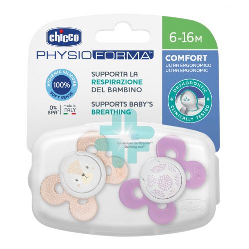 Chicco Succhietto Comfort Girl In Silicone 6-16 Mesi 2 Pezzi