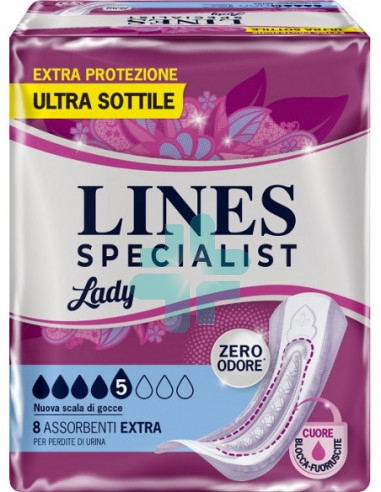 Assorbenti Per Incontinenza Lines Specialist Lady Extra Ipoallergenici 8 Pezzi