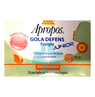 Apropos Linea Dispositivi Medici Defens Gola Junior 20 Pastiglie Panna Fragola