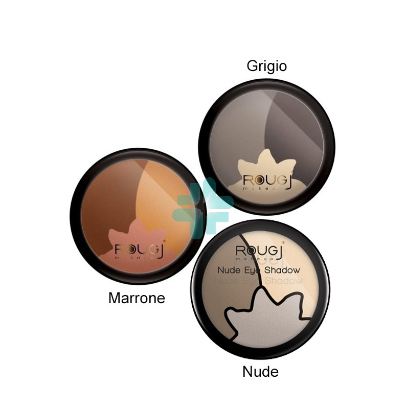 Rougj Linea Make-up Occhi Ombretto Trio in Polvere Compatto Colore Nude