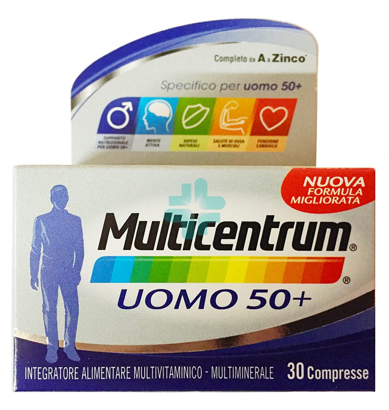 Multicentrum Linea Vitamine Minerali Over 50 Uomo 50+ Integratore 30 Compresse