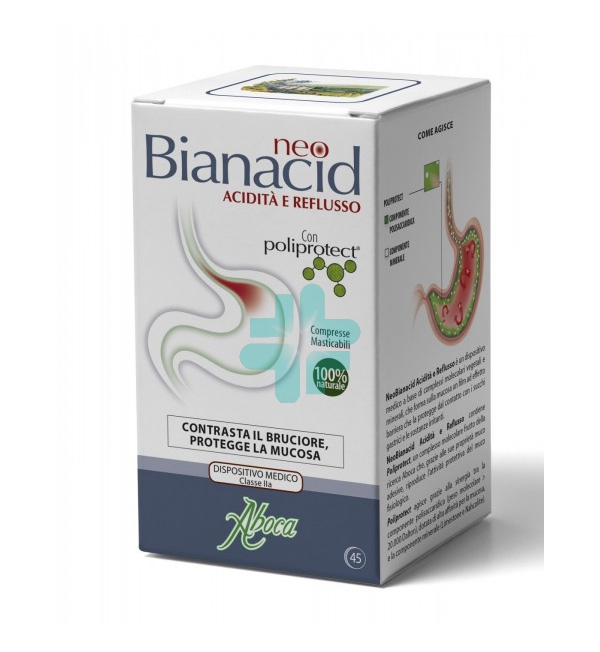 Aboca Linea Apparato Gastroenterico neo Bianacid Integratore 45 Compresse