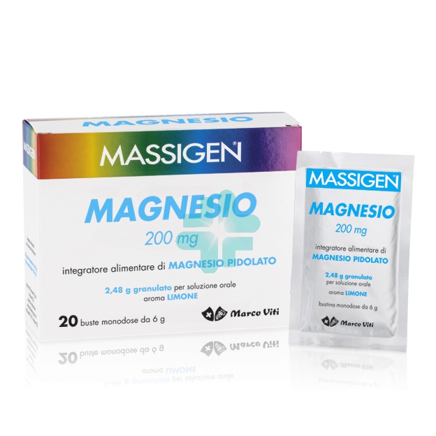 Massigen Linea Sali Minerali Magnesio Pidolato Integratore 20 Buste Limone